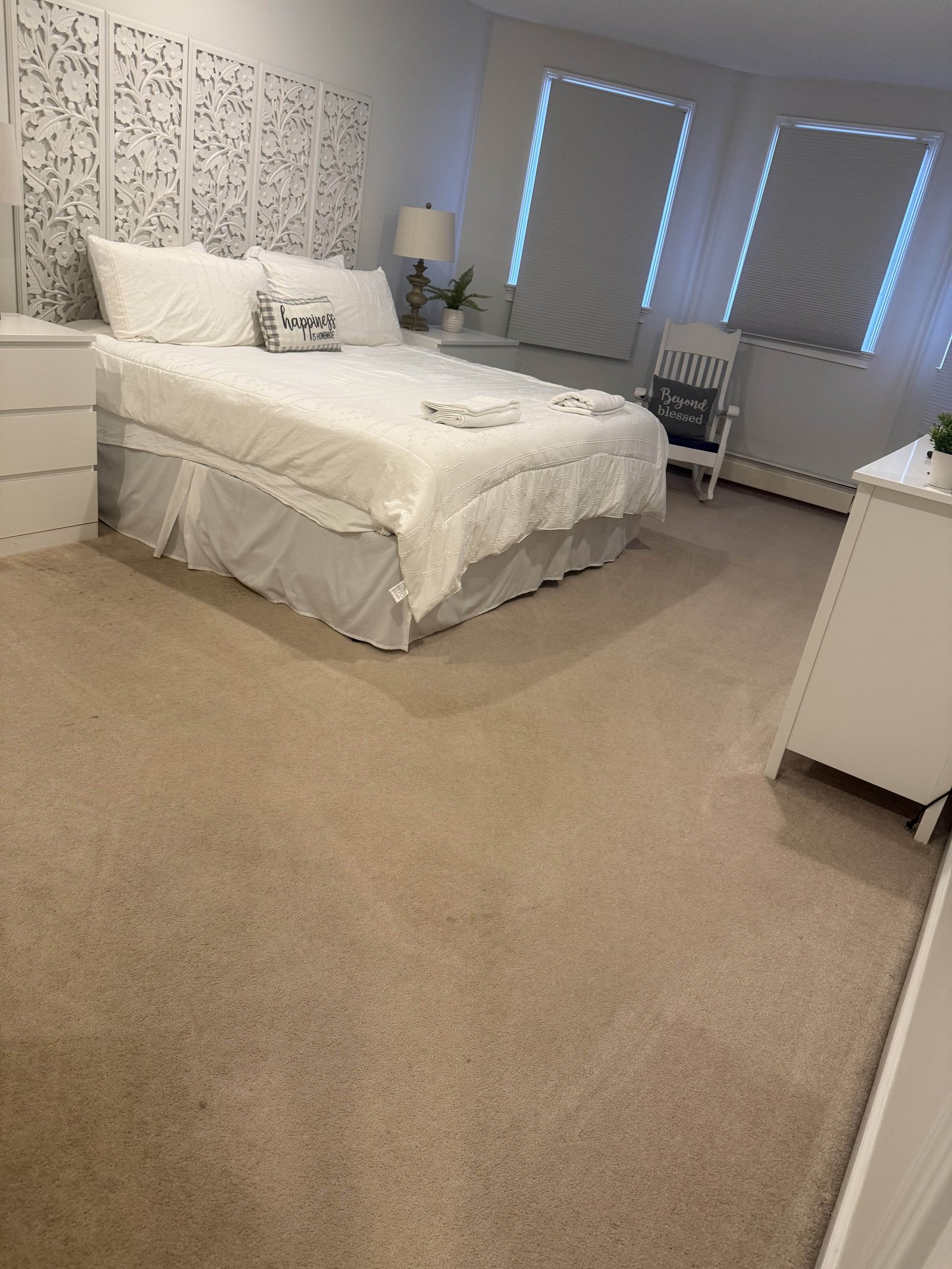 Professionally cleaned master bedroom by HanoverClean Pro